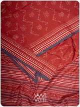 Manjistha Red Butterfly Natural Dyed Cotton Ikat Saree
