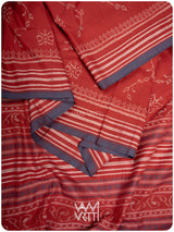 Manjistha Red Butterfly Natural Dyed Cotton Ikat Saree