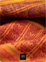 Burgundy Rust Ananta Kumbha Khadi Tussar Silk Saree