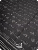 Slate Black Tea Leaf Iron Rust Natural Dyed Cotton Ikat Saree