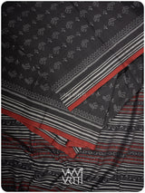 Slate Black Tea Leaf Iron Rust Natural Dyed Cotton Ikat Saree