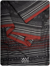 Slate Black Tea Leaf Iron Rust Natural Dyed Cotton Ikat Saree