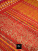 Teal Green Red And Olive Ganga Jamuna Ananta Handspun Tussar Silk Saree