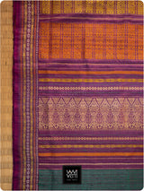 Burgundy Pink Purple Orange Ganga Jamuna Ananta Handspun Tussar Silk Saree