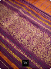 Burgundy Pink Purple Orange Ganga Jamuna Ananta Handspun Tussar Silk Saree