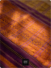 Burgundy Pink Purple Orange Ganga Jamuna Ananta Handspun Tussar Silk Saree