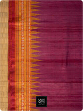Burgundy Pink Purple Orange Ganga Jamuna Ananta Handspun Tussar Silk Saree