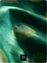 Emerald Green Peepal Ikat Khadi Tussar Silk Saree
