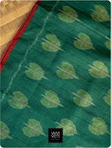 Emerald Green Peepal Ikat Khadi Tussar Silk Saree
