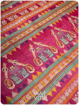 Tomato Red Magenta Veena Pani Lata Master Weave Exclusive Handspun Tussar Silk Saree