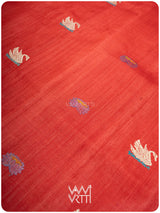 Tomato Red Magenta Veena Pani Lata Master Weave Exclusive Handspun Tussar Silk Saree