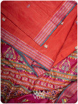 Tomato Red Magenta Veena Pani Lata Master Weave Exclusive Handspun Tussar Silk Saree