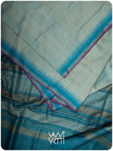 Ash Grey Firozi Nabh Handspun Tussar Silk Saree