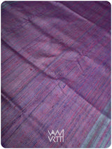 Ash Blue Violet Bristi Handspun Tussar Silk Saree