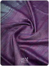 Ash Blue Violet Bristi Handspun Tussar Silk Saree