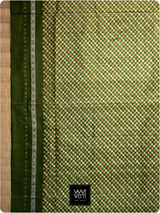 Mehendi Green Saktapar Bandha Double Ikat Master Weave Sambalpuri Mulberry Silk Saree