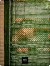 Mehendi Green Saktapar Bandha Double Ikat Master Weave Sambalpuri Mulberry Silk Saree