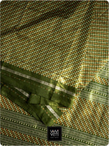 Mehendi Green Saktapar Bandha Double Ikat Master Weave Sambalpuri Mulberry Silk Saree