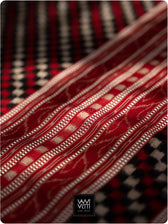 Black Red Saktapar Bandha Double Ikat Master Weave Sambalpuri Mulberry Silk Saree