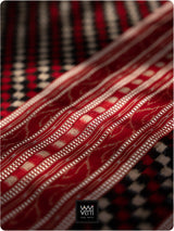 Black Red Saktapar Bandha Double Ikat Master Weave Sambalpuri Mulberry Silk Saree