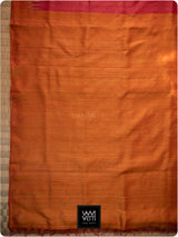 Red Mustard Orange Antara Ganga Jamuna Antara Handspun Tussar Silk Saree