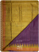 Baingani Yellow Red Tribal Kondha Handspun Tussar Silk Saree