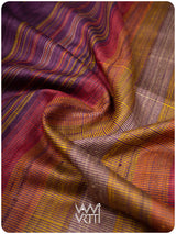 Baingani Yellow Red Tribal Kondha Handspun Tussar Silk Saree