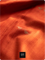 Narangi Laal Reddish Orange Kalpavriksha Handspun Tussar Silk Saree