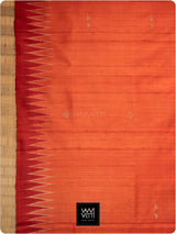 Narangi Laal Reddish Orange Kalpavriksha Handspun Tussar Silk Saree