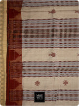 Off White Madder Red Natural Dyed Phoda Kumbha Handwoven Cotton Tussar Kotpad Saree