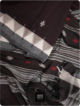 Deep Coffee Natural Dyed Phoda Kumbha Handwoven Cotton Kotpad Saree