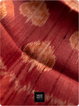Maroon Rust Peepal Ikat Handspun Tussar Silk Saree