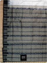Ivory White Black Phoda Kumbha Mulberry Silk Ikat