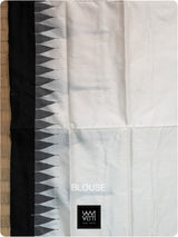 Ivory White Black Phoda Kumbha Mulberry Silk Ikat