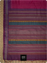 Bougainvillea Pink Purple Kachhap Handspun Tussar Silk Saree