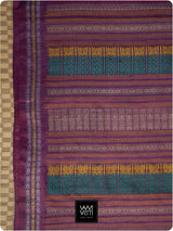 Bougainvillea Pink Purple Kachhap Handspun Tussar Silk Saree
