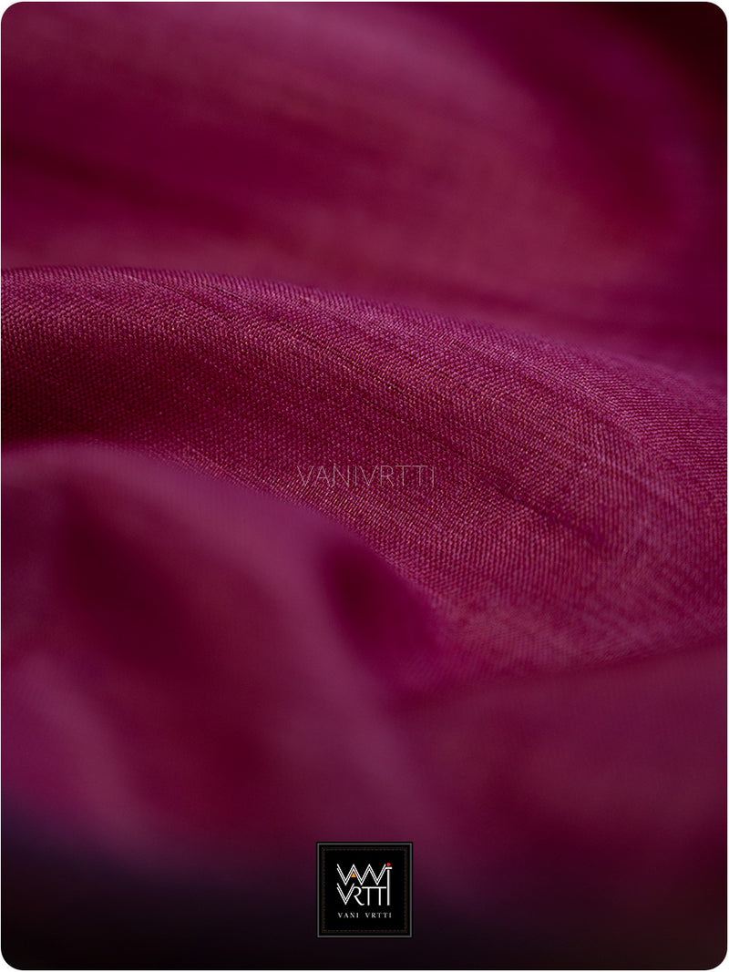 Bougainvillea Pink Purple Kachhap Handspun Tussar Silk Saree