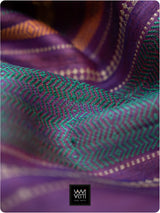 Off White Purple Red Ganga Jamuna Ananta Handspun Tussar Silk Saree