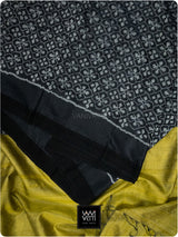 Lime Green Black Raat Ki Rani Ikat Bamboo Tussar Silk Saree