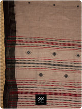 Moth Black Grey Checks Natural Dyed Phoda Kumbha Handwoven Cotton Tussar Kotpad Saree