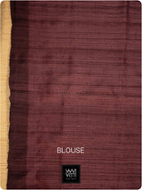 Banana Leaf Green Burgundy Nadi Handspun Tussar Silk Saree
