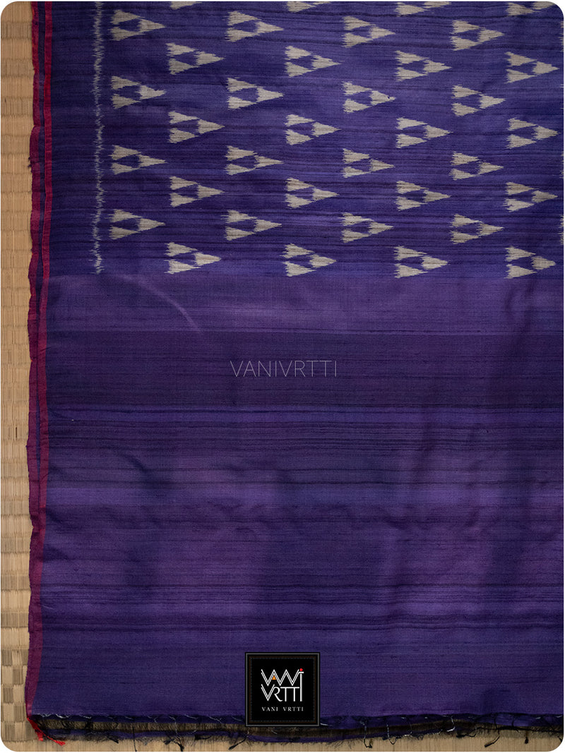 Deep Purple Alpana Khadi Tussar Silk Saree