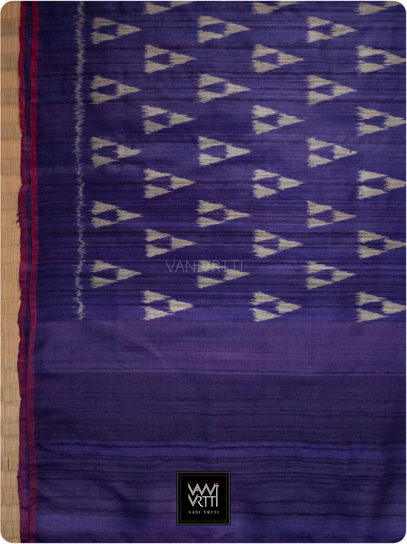 Deep Purple Alpana Khadi Tussar Silk Saree