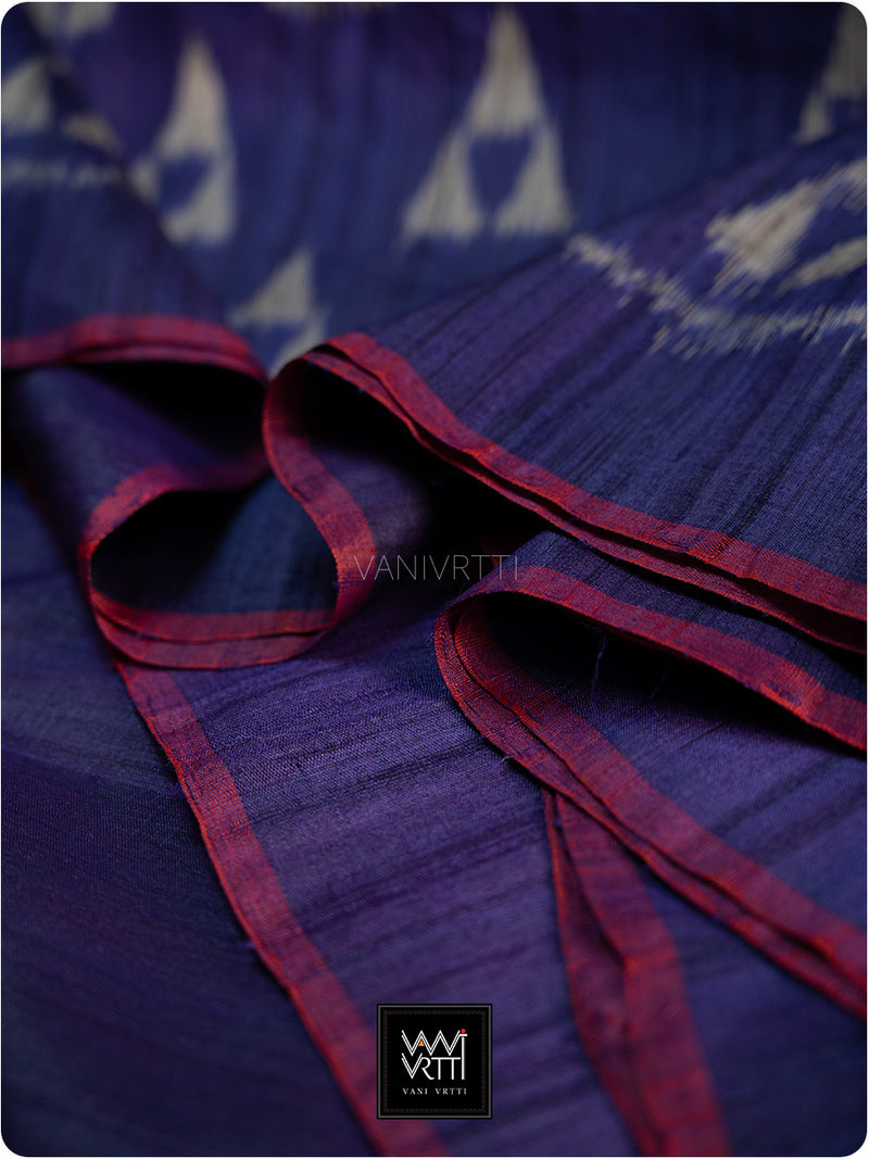 Deep Purple Alpana Khadi Tussar Silk Saree