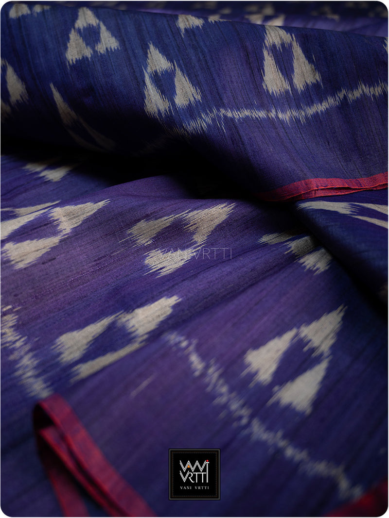 Deep Purple Alpana Khadi Tussar Silk Saree