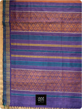 Rust Orange Purple Parijat Handspun Tussar Silk Saree