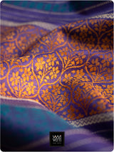 Rust Orange Purple Parijat Handspun Tussar Silk Saree