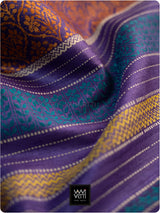 Rust Orange Purple Parijat Handspun Tussar Silk Saree