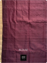 Rustorange Purple Nadi Handspun Tussar Silk Saree
