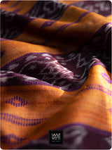 Rustorange Purple Nadi Handspun Tussar Silk Saree